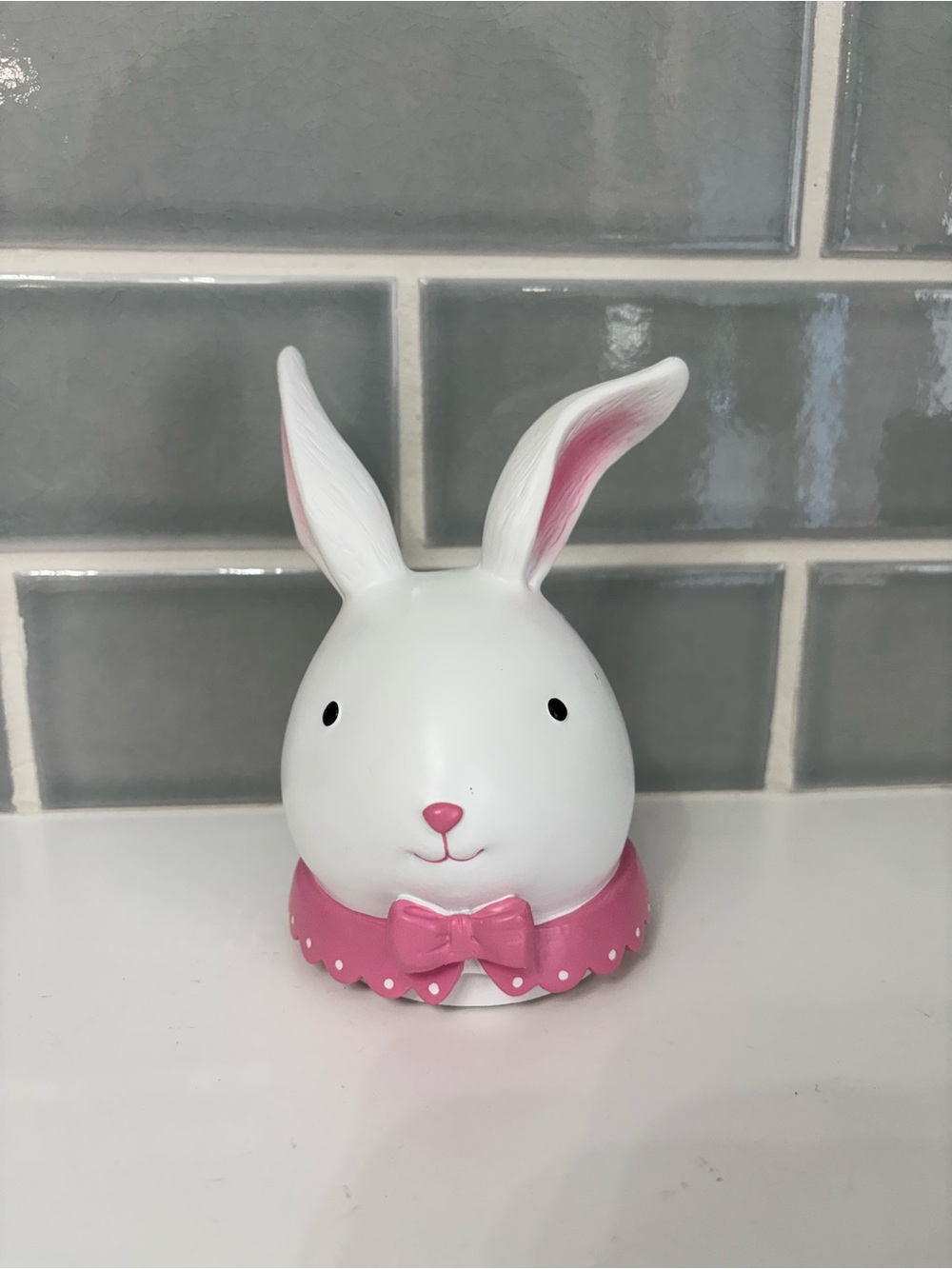 Yankee Candle White Bunny Rabbit Head Candle Jar Topper